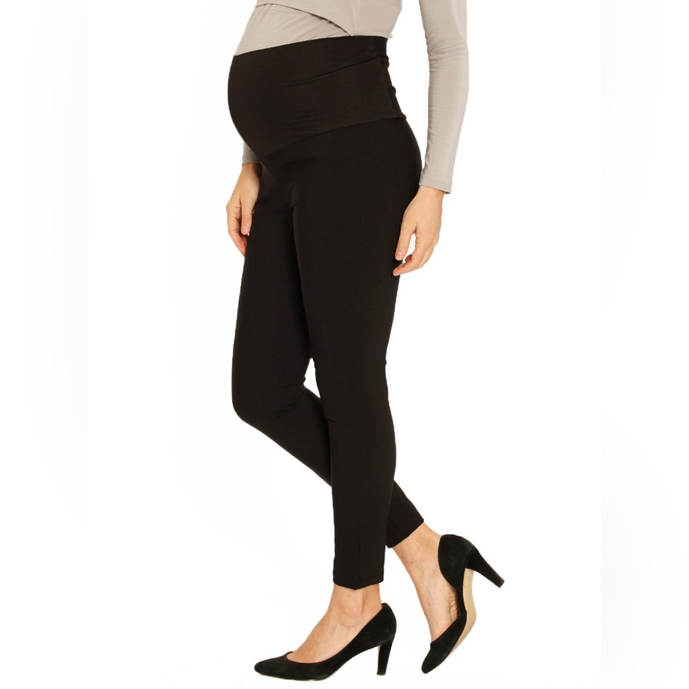 Angel Maternity Skinny Leg Maternity Pants Cotton Stretch Black LG